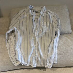Abercrombie Kids Blue and White Striped Button Down Shirt